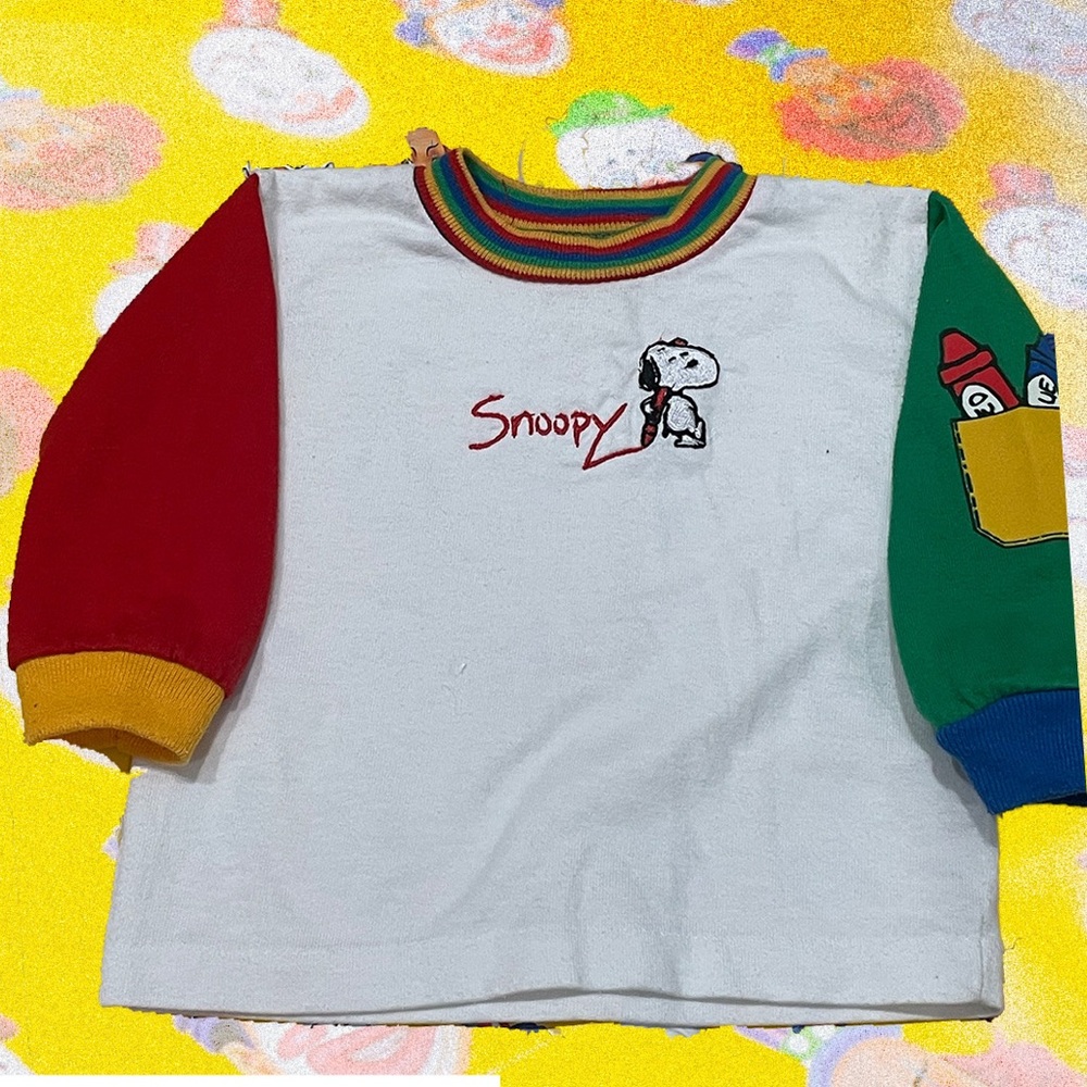 Embroidered Snoopy Long Sleeve Shirt